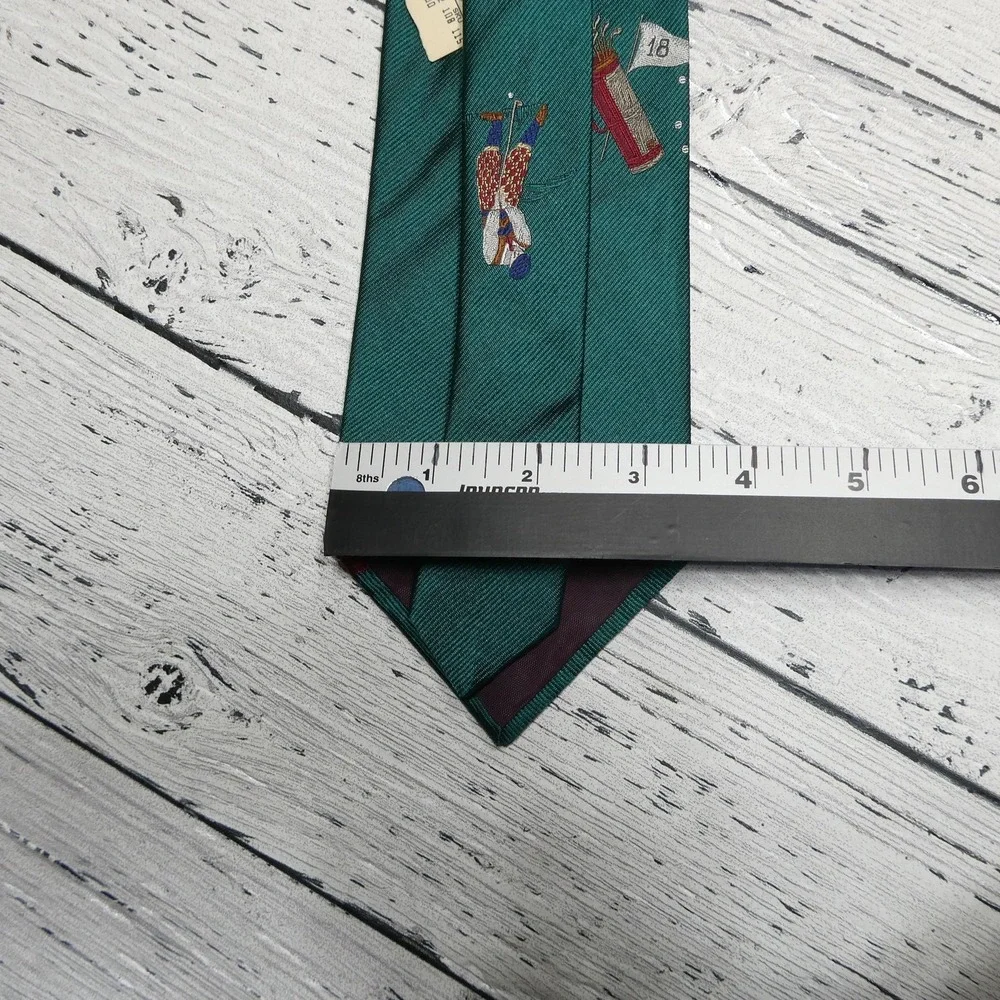 Woodward Tie Mens One Size Green Golf Golfer Bag Sports Novelty Necktie‎